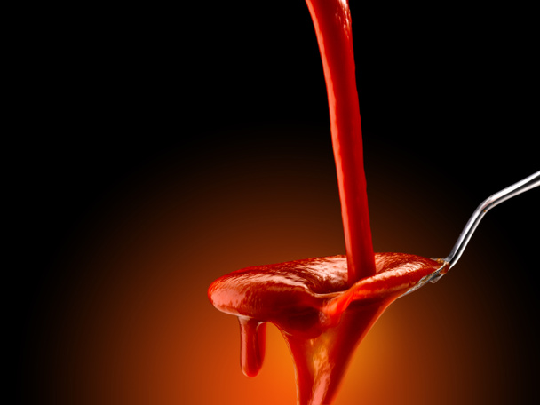 Basil pasta and tomato sauce - Photo, Image