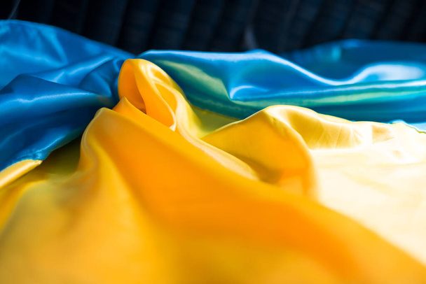 Ukrajinská vlajka Den nezávislosti spolupráce UA Kyjev - Fotografie, Obrázek