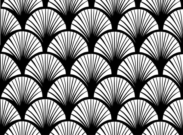 Siyah ve beyaz ritmik, pürüzsüz desen. Yüksek kaliteli illüstrasyon - Fotoğraf, Görsel