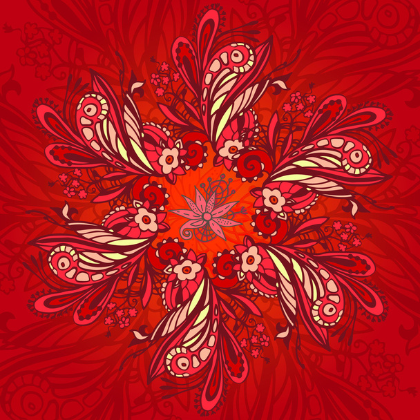 Red flower seamless pattern - Vektor, obrázek