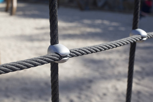 Rope ladder on childrens playground, selective focus. - Photo, Image