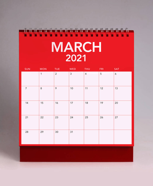 Simple desk calendar for March 202 - 写真・画像