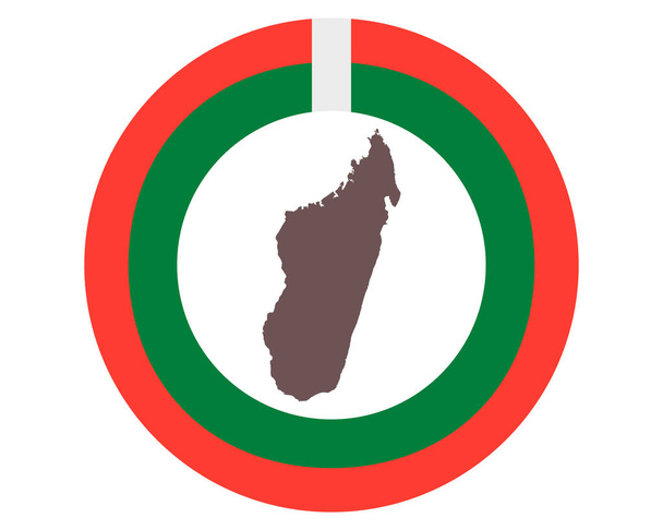 Madagaskarin kartta taustalla lippu - Vektori, kuva