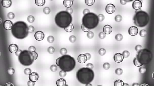 4k wideo abstrakcyjnej czarno-białej wody krople na białym tle. - Materiał filmowy, wideo
