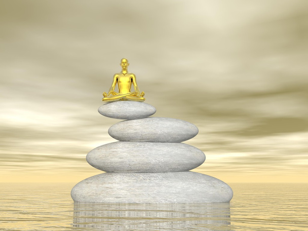 meditace v rovnováze - 3d vykreslení - Fotografie, Obrázek