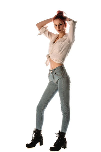 Body shot of a cool young woman wearing modern style clothing - Fotografie, Obrázek