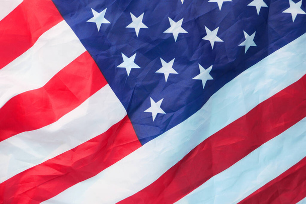 americká vlajka na černém pozadí s kopírovacím prostorem , - Fotografie, Obrázek