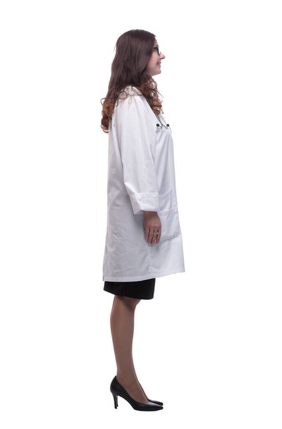 friendly doctor looking at the camera . isolated on a white - Photo, image