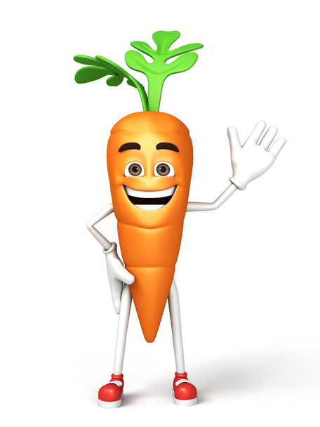 Feliz 3d de dibujos animados de zanahoria
 - Foto, Imagen