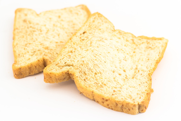 Barna kenyérszelet elszigetelt fehér háttér - Fotó, kép