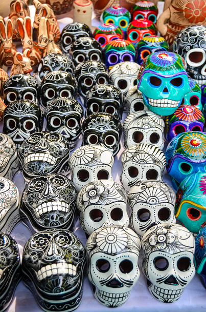 Mexican day of the dead souvenir skulls (Dia de Muertos) - Photo, Image