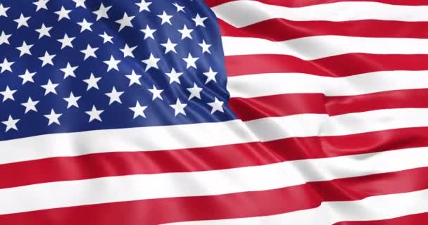 アメリカの国旗が3Dアニメーションを振っている。アメリカの旗のアニメーションをシームレスにループさせます。アメリカ国旗4k - 映像、動画