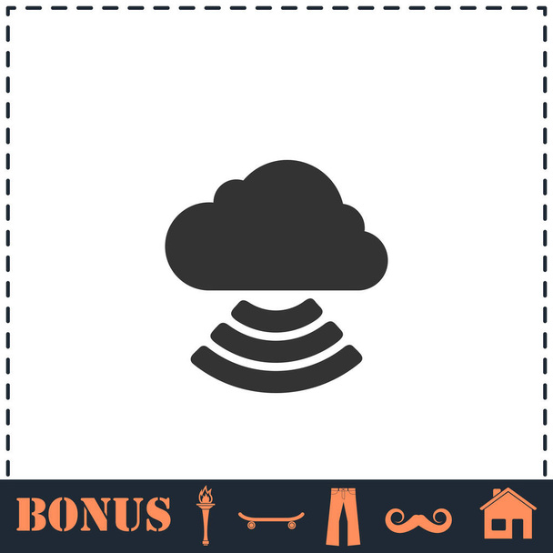 Wi-Fi icona nuvola piatta. Simbolo vettoriale semplice e icona bonus - Vettoriali, immagini