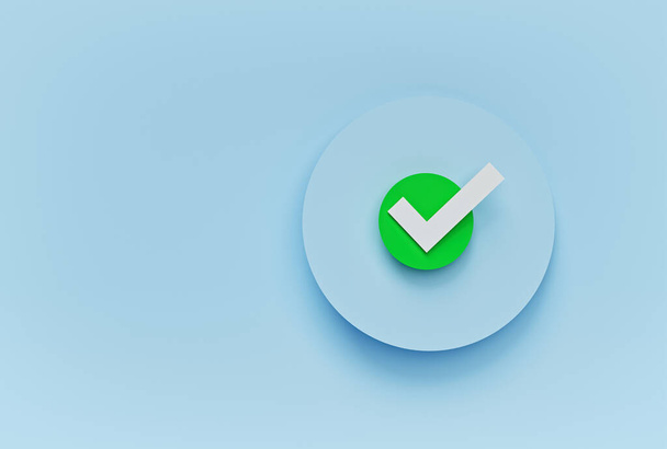 minimális zöld jelölés ikon, szimbólum. 3D-s renderelés - Fotó, kép