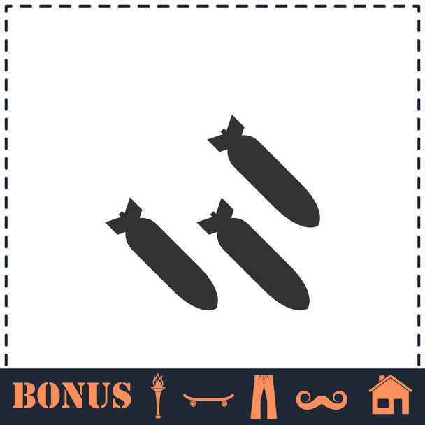 Bombing icon flat. Simple vector symbol and bonus icon - Vector, Image