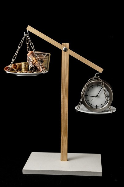 Clock and Currency Time is Money Concept - Photo, Image