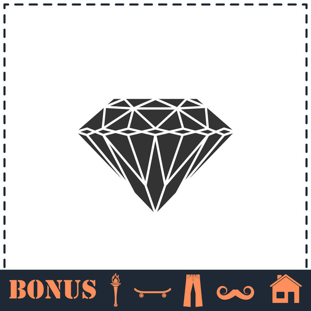 Diamantene Ikone flach. Einfaches Vektor-Symbol und Bonus-Symbol - Vektor, Bild