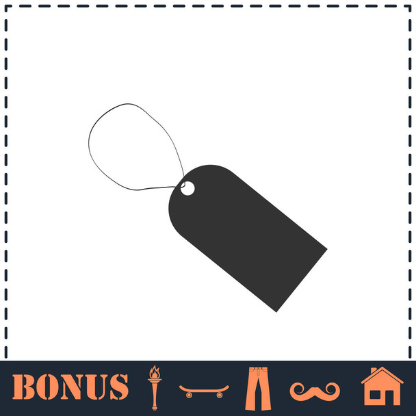 Price tag icon flat. Simple vector symbol and bonus icon - Vector, Image
