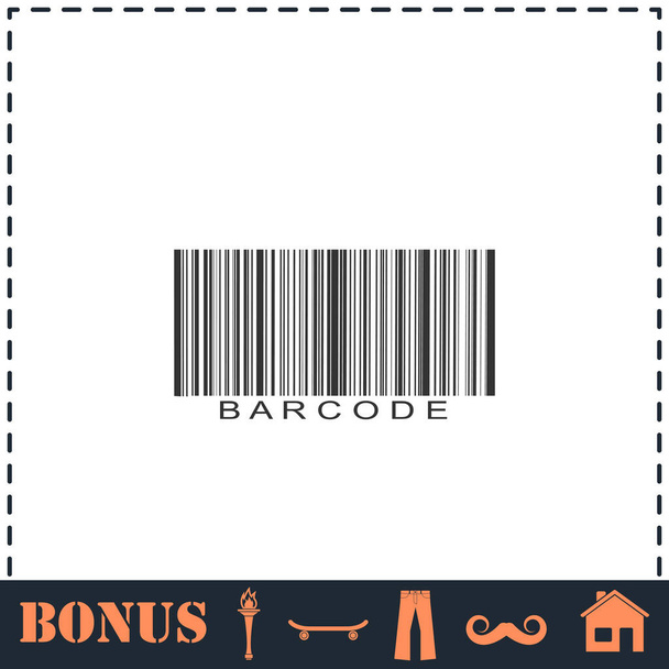 Bar code icon flat. Simple vector symbol and bonus icon - Vector, Image