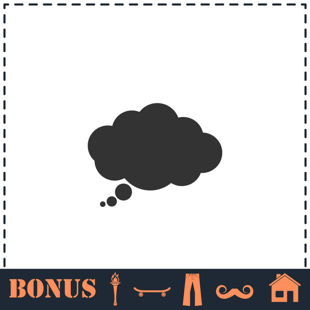 Thought bubble icon flat. Simple vector symbol and bonus icon - Vector, Image