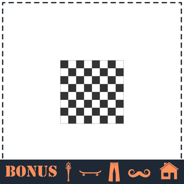 Boş satranç tahtası simgesi düz. Basit vektör sembolü ve bonus simgesi - Vektör, Görsel