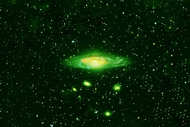 Πράσινος γαλαξίας στο βαθύ διάστημα. Στοιχεία αυτής της εικόνας παρέχονται από τη NASA. Υψηλής ποιότητας φωτογραφία - Φωτογραφία, εικόνα