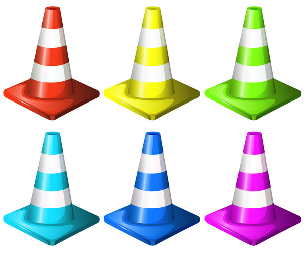 Traffic cones - Vector, Image