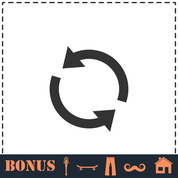 Recycle arrow icon flat. Simple vector symbol and bonus icon - Vector, Image