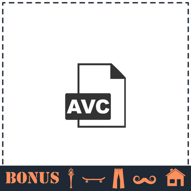 AVCアイコンフラット。シンプルなベクトル記号とボーナスアイコン - ベクター画像