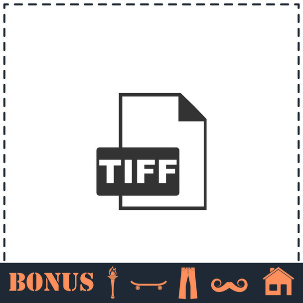 TIFF tiedosto kuvake tasainen. Yksinkertainen vektori symboli ja bonus kuvake - Vektori, kuva