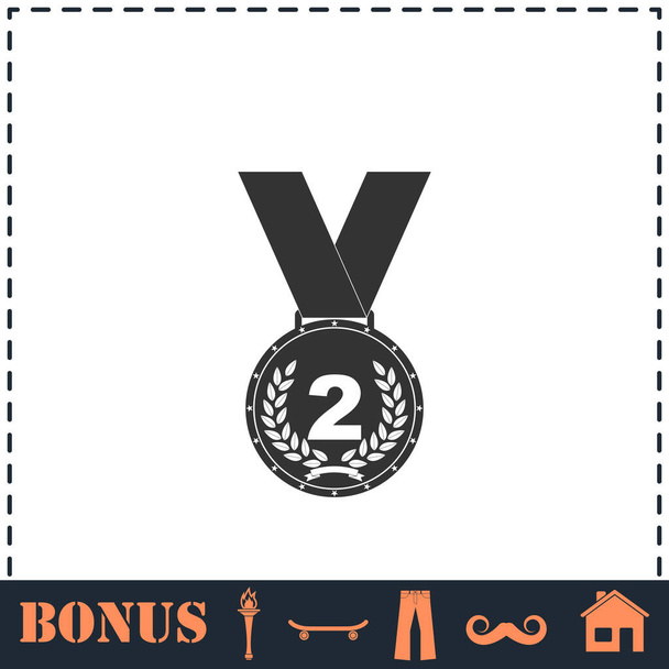 Medal icon flat. Simple vector symbol and bonus icon - Vector, Image