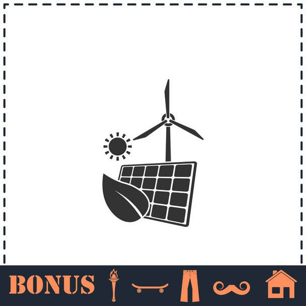 Эко-энергетическая икона. Простой векторный символ и значок бонуса - Вектор,изображение