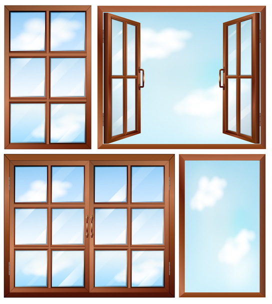 okno różne wzory - Wektor, obraz