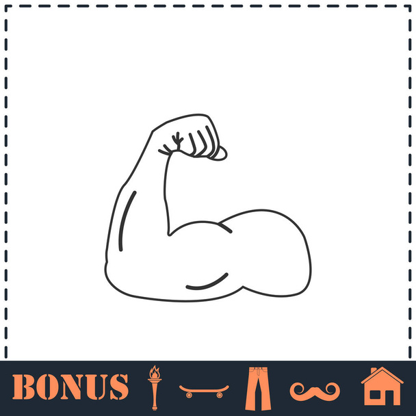 Strong icon flat. Simple vector symbol and bonus icon - Vector, Image