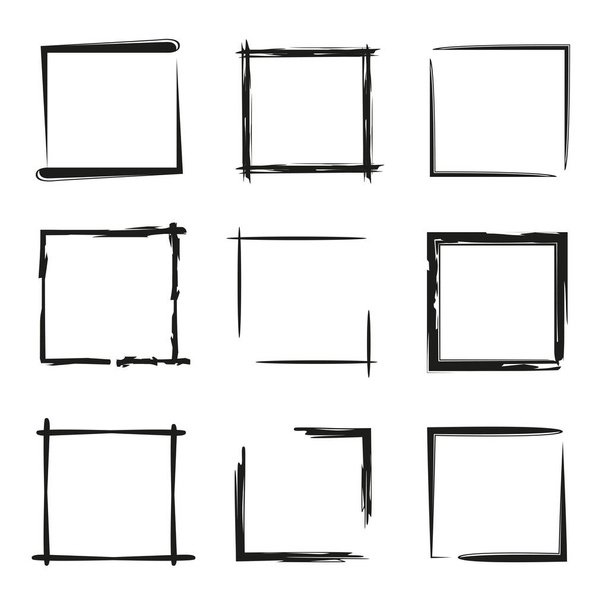jeu de cadre rectangle grunge vide - Vecteur, image