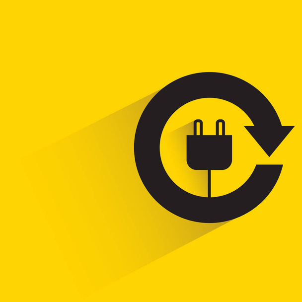 plug and arrow for renewable concept on yellow background - Vector, Image