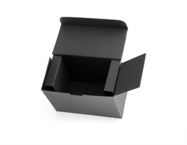 Ανοίξτε το μαύρο κουτί από χαρτόνι - Φωτογραφία, εικόνα