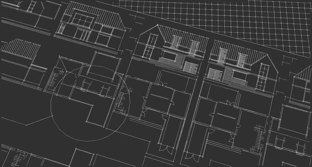 projekt architektoniczny domu szkic 3d ilustracja - Zdjęcie, obraz