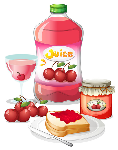 Cherry fruits and its uses - Vector, Image