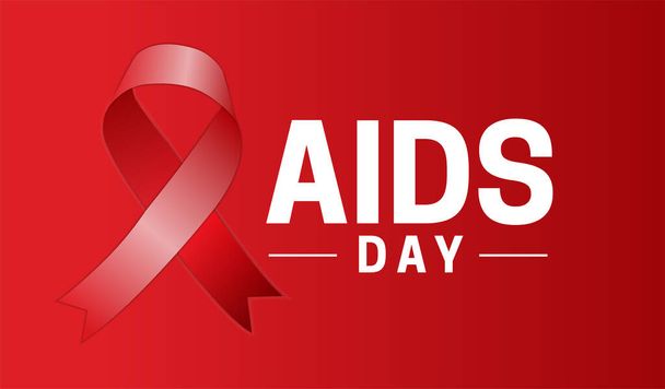 Moderni maailman aids-päivä Punainen tausta - Vektori, kuva