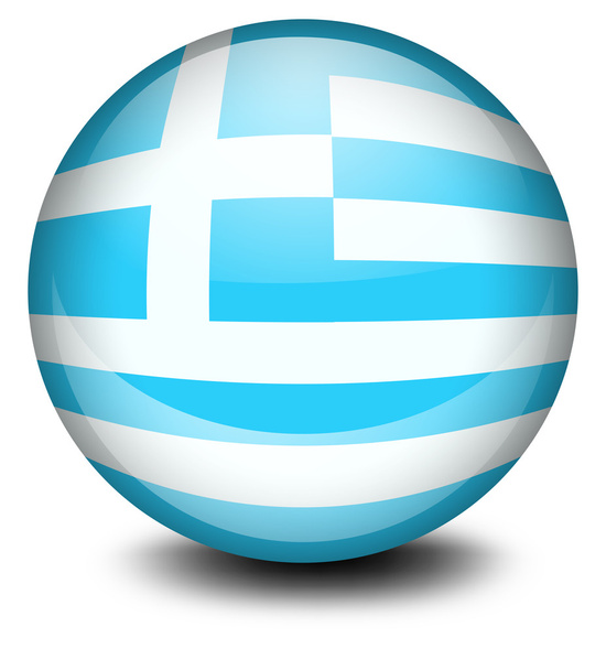 Uma bola com a bandeira da Grécia
 - Vetor, Imagem