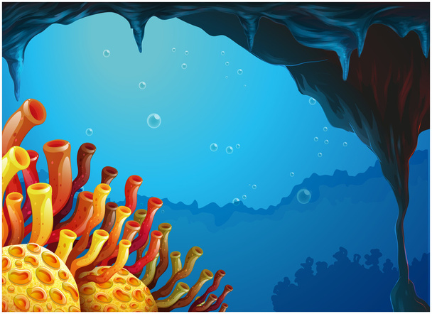 Une belle vue sur les roseaux de corail sous la mer
 - Vecteur, image