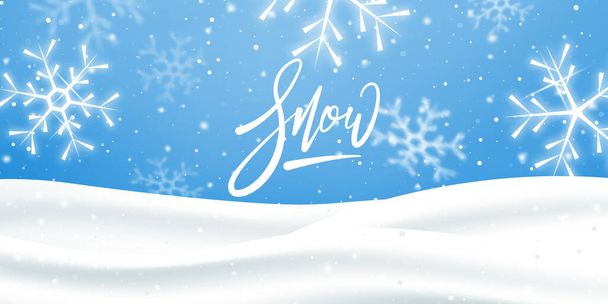 Fondo de nieve de invierno. Superposición de nieve transparente realista de Navidad - Vector, Imagen