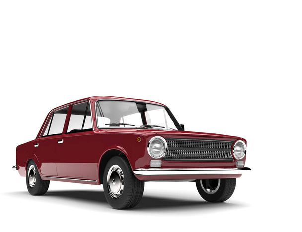 Rojo oscuro soviet era vintage coche - Foto, imagen