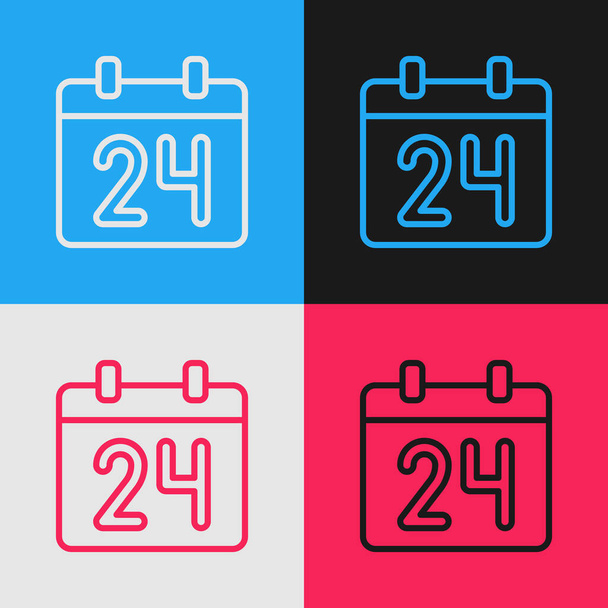 Pop art line Calendar icon isolated on color background. Event reminder symbol.  Vector. - Vector, Image