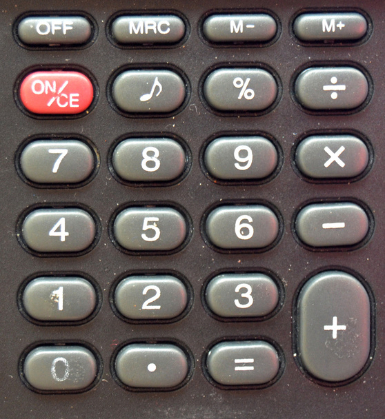 Vuile zwarte Calculator - Foto, afbeelding