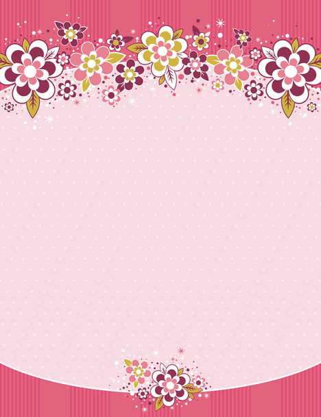  frame with flowers on background with dots - Vektor, Bild