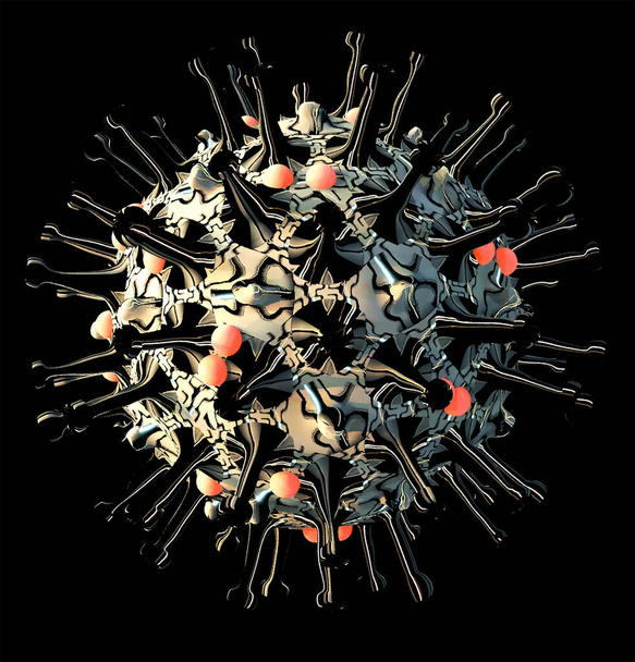3D Rendering Corona Virus Covid-19 Pandemic Waves - Photo, Image