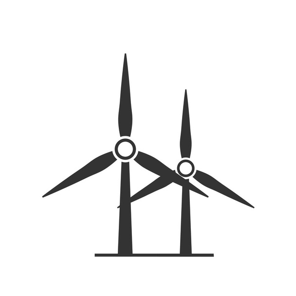 Wind turbine icon. Flat design style. Windmill silhouette. Simple icon. Modern flat icon in stylish colours. Web site page and mobile app design element. - Vector, Image