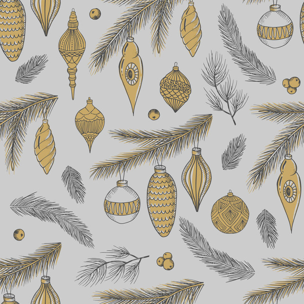 Seamless pattern with Christmas elements. Vector illustration. - Vector, Imagen